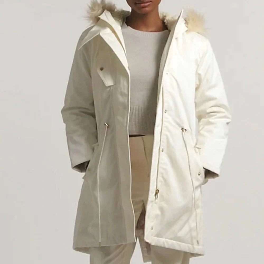 J crew new perfect winter parka jacket ivory white heavyweight